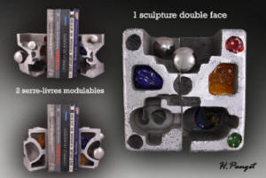 Sculpture serre-livres modulables