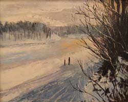 Glace sur Semois Hautes Rivires, 1986, 27x20cm